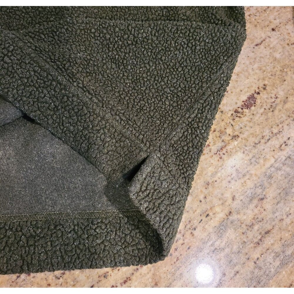 VINTAGE LL Bean Green Sweater Fleece Deep Pile Sherpa Women Size L #ODB71 - Picture 6 of 15